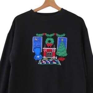 Vintage NUTCRACKER Women's Ugly Christmas Sweatshirt with Colorful Appliques M